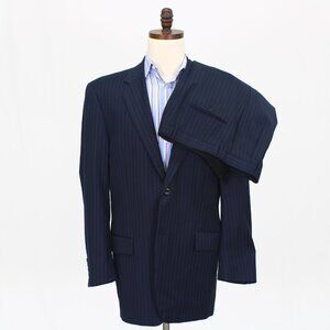 Joseph Abboud 40L 34x30 Navy Full Suit 2-Button Solid R644
